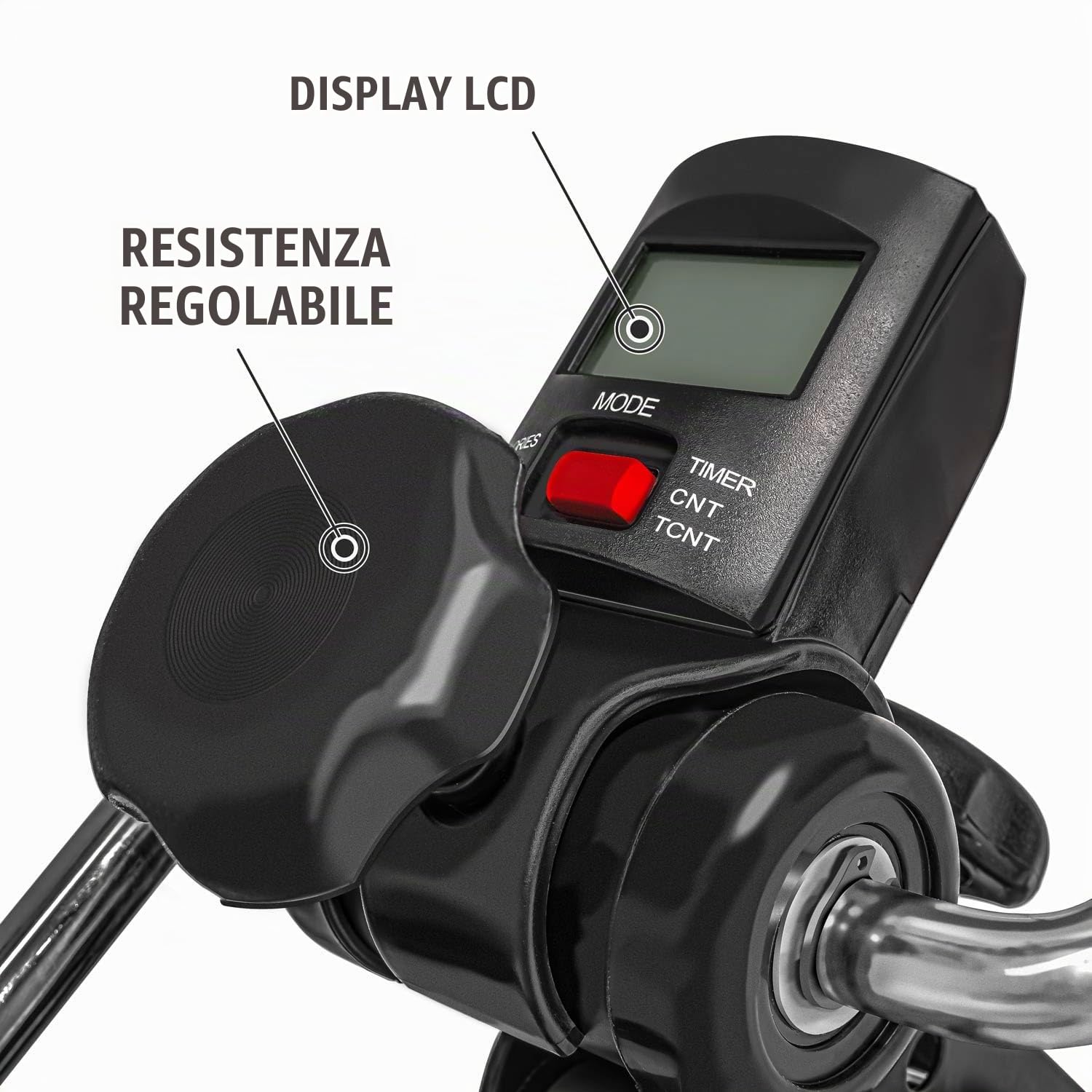 Pedaliera per riabilitazione con display LCD, mini cyclette per braccia e gambe, resistenza regolabile