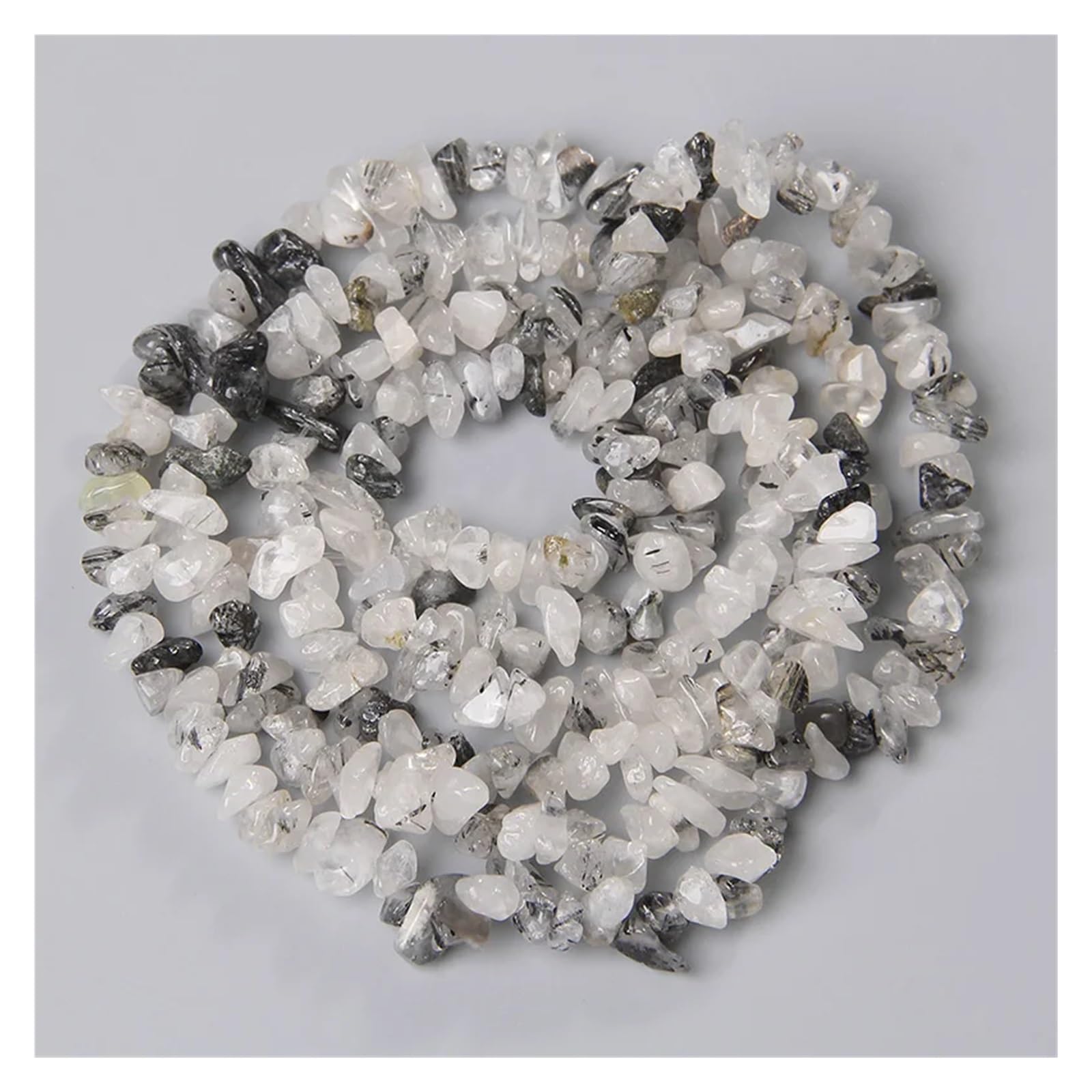Perles de gravier irrégulières en quartz rutilé pour fabrication bijoux DIY