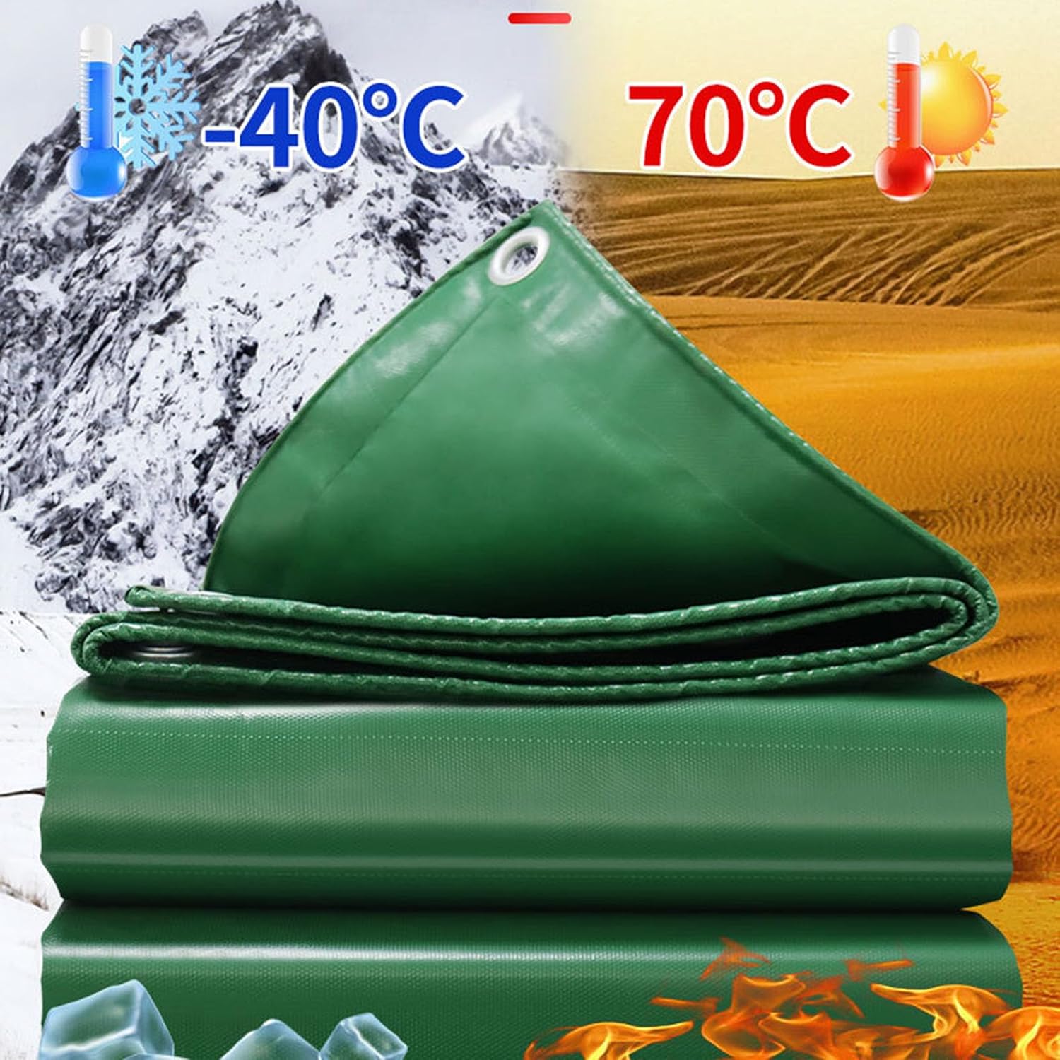 Tarp Canopy, Tarps Heavy Duty Sunshade, Sunscreen and Thermal Insulation, Waterproof Tarp with Grommets Ideal for Cars, Boats, Building Contractors, Campers and Emergency Shelters.