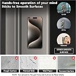 AUROX pour MagSafe Poignée de téléphone, poignée de téléphone magnétique, poignées collapsibles de coupe d'aspiration magnétique iPhone 17 16 15 14 13 12 Series, Magnetic Silicone Téléphones Poignées pour Vidéos et Selfies, Noir