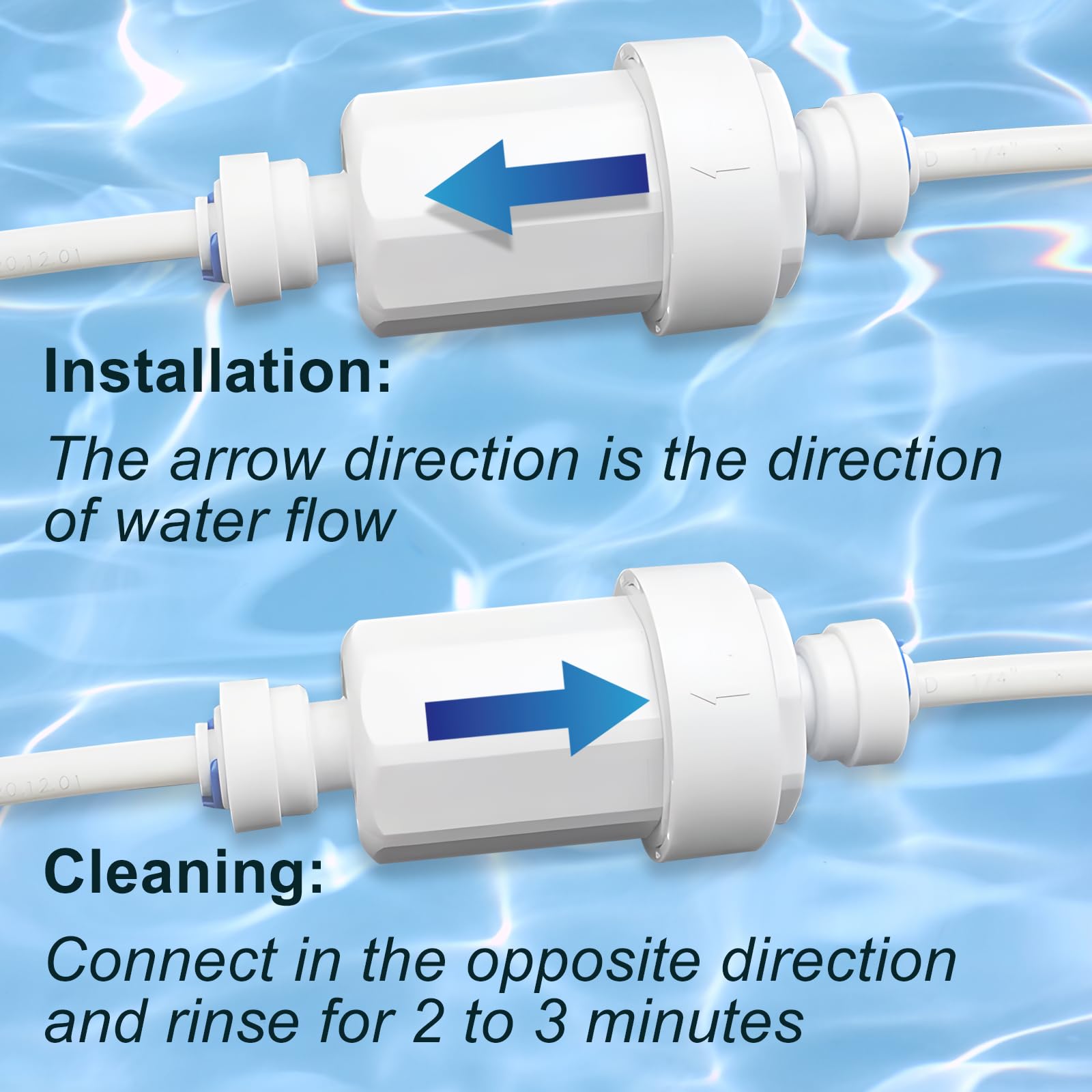Sistema de nebulización para exteriores, filtro de agua, 2 piezas, filtro inhibidor de calcio para manguera de jardín de 1/4, filtro de agua dura, protector de sistema de nebulización de malla 100
