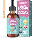 Zeolite Detox for Kids, 200mg Zeolite Liquid Drops with 1000mcg Vitamin B12, 250mg Organic Chlorella, 10 Billion CFU and Prebiotics for Gut Support & Speech, Immune, Bone, Energy, Strawberry, 60ML