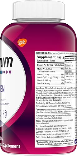 Vista 13 de Centrum Tableta multivitamínica para mujer, suplemento multivitamínico/multimineral con hierro, vitamina D3, vitaminas B y antioxidantes vitaminas C