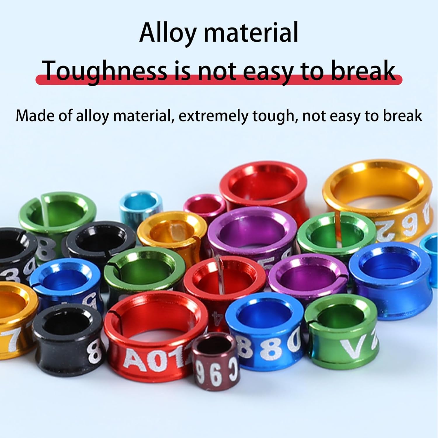 Open Bird Ring Bird Leg Bands Rings Open Bird Leg Rings Aluminum Split Bird Leg Rings Ldentifying Pigeons Training Rings Hibiscus Birds, Parrots, Peonies, Doves, Mixed Colors 100 Pieces Open 8.0