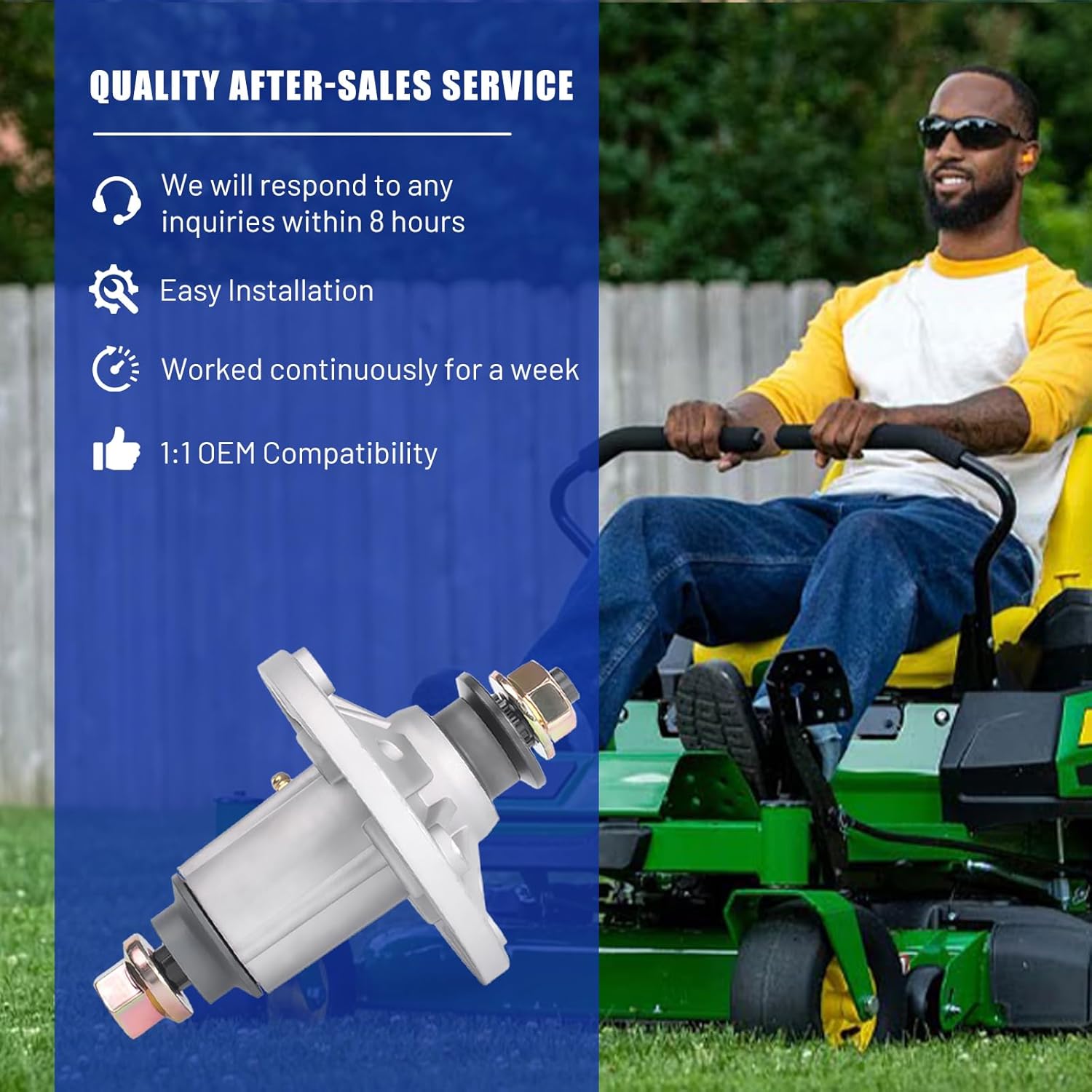 Lawn Mower Spindle Replacement Part Number GY21098 GY20454 GY20867 GY20962 AUC15811 GY21099 GY20592 Compatible with John Deere 115 D140 E110 LA115 X126 Sabo 92H Riding Mower(2 Pack)
