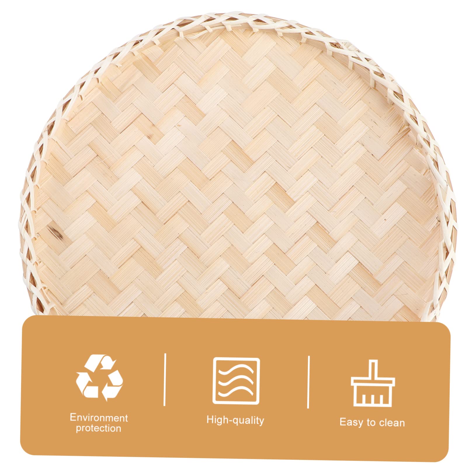 MUSISALY 1pc Dustpan Basket Countertop Basket Decorative Fruit Basket Woven Basket Serving Tray Round Decorative Baskets Farmhouse Food Baskets Kitchen Basket Round Tray Bread Khaki