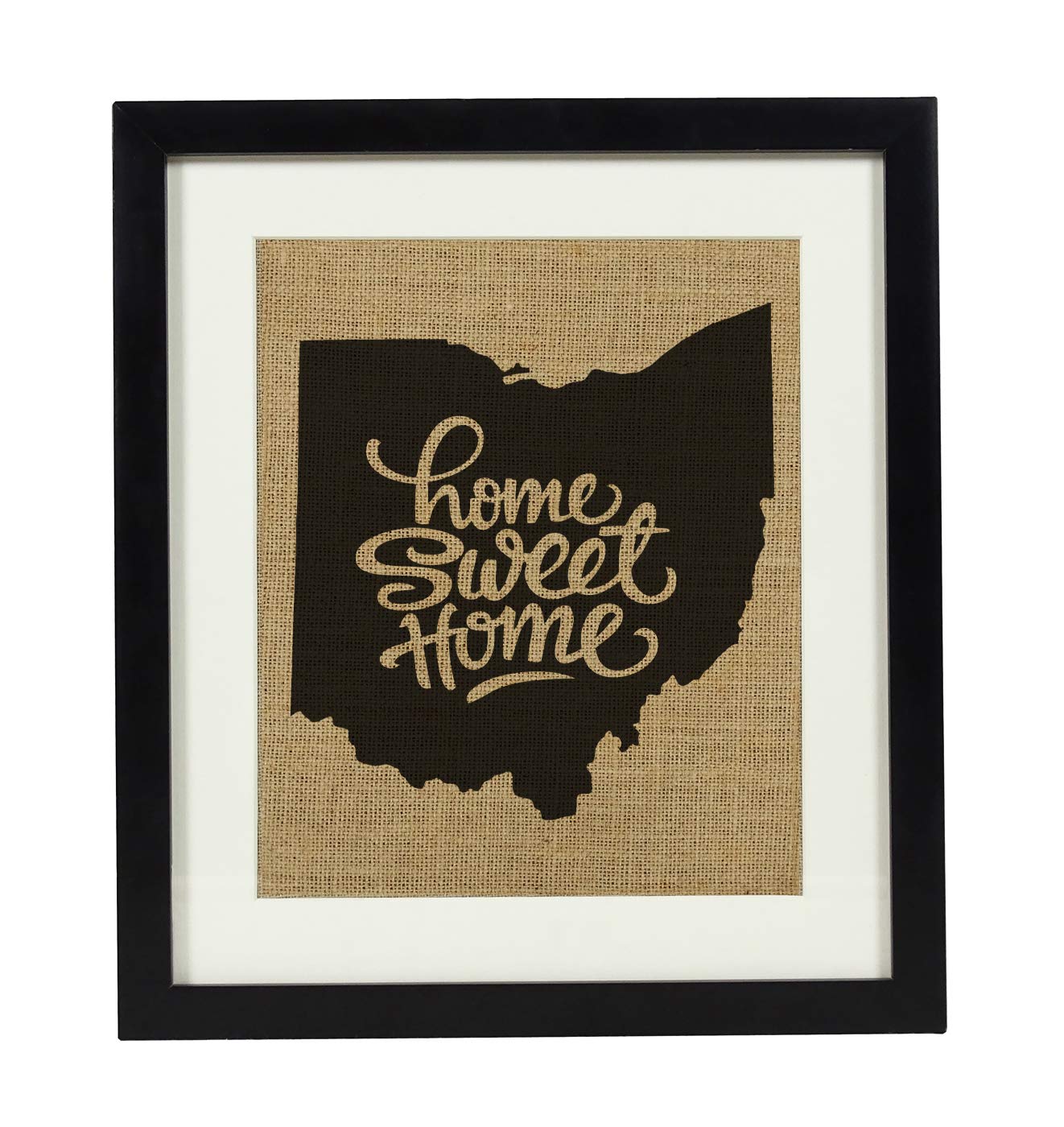 Darling Souvenir Home Sweet Home Burlap Print Wall Decor Ohio State Map Housewarming Gift-Burlap Print Only(11 x 14 Inches)-image-14