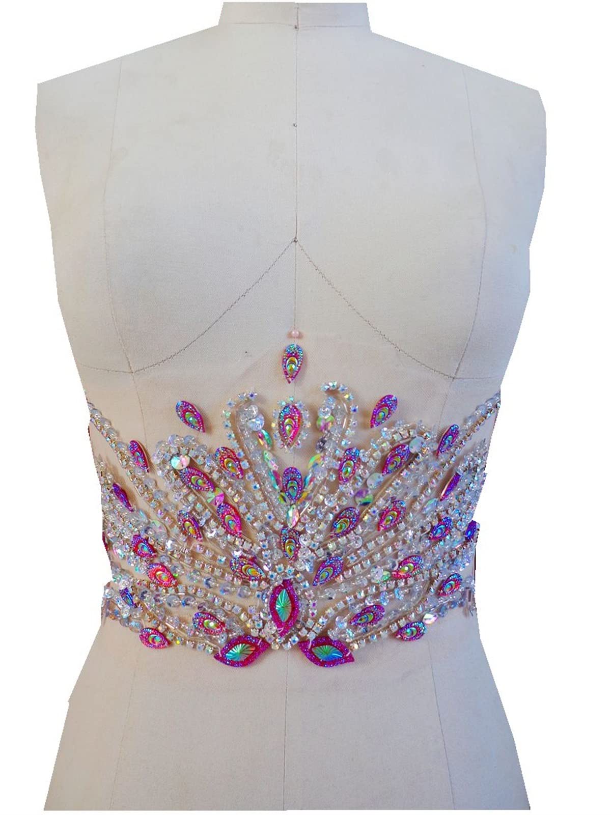 Exquisite talia Rhinestone Aplikacja Ręcznieszy Rhinestone Cekiny Aplikacja Akcesoria majsterkowanie Dekoracja (Color : Red)