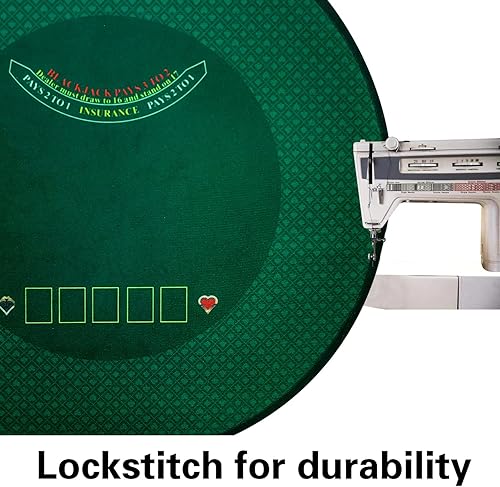 Miniatura 3 de BALIKEN Fieltro de mesa Texas Hold'em y Blackjack de 58 x 58 pulgadas, portátil plegable Texas Hold'em y Blackjack, tapete de juegos de póquer