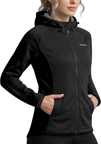 INBIKE Womens Winter Cycling Jacket Thermal Fleece Running Softshell Coat