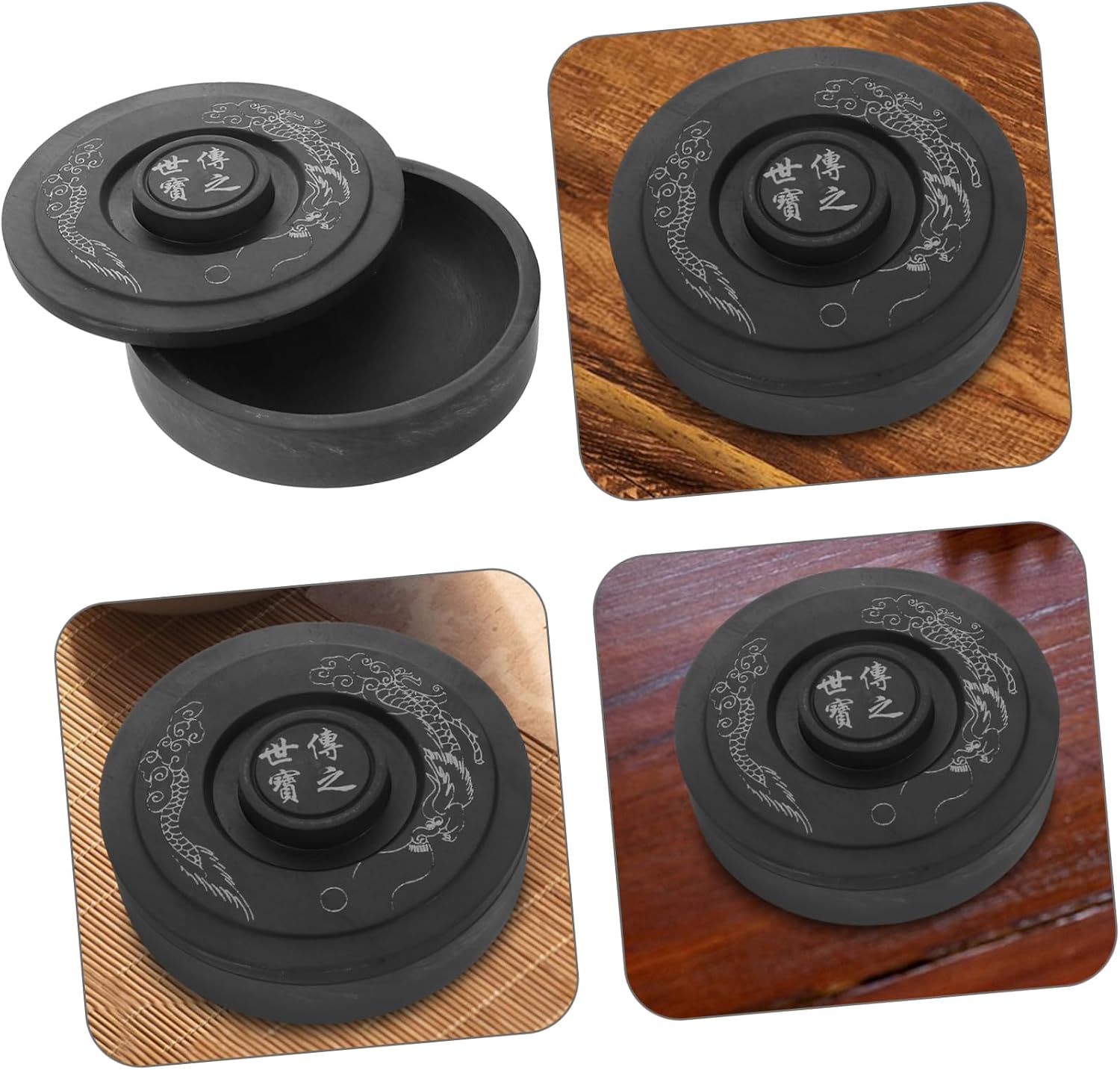 Portable Chinese Calligraphy Inkstone Traditional Ink Slab with Smooth Surface for Beginners Aesthetic Design for Writing and Drawing Enhanced Durability
