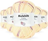 Vista 114 de 250g (5x50g) de hilo acrílico para crochet/tejido, hilo de gradiente de colores, 5 rollos de madejas, perfecto para cualquier proyecto de mini