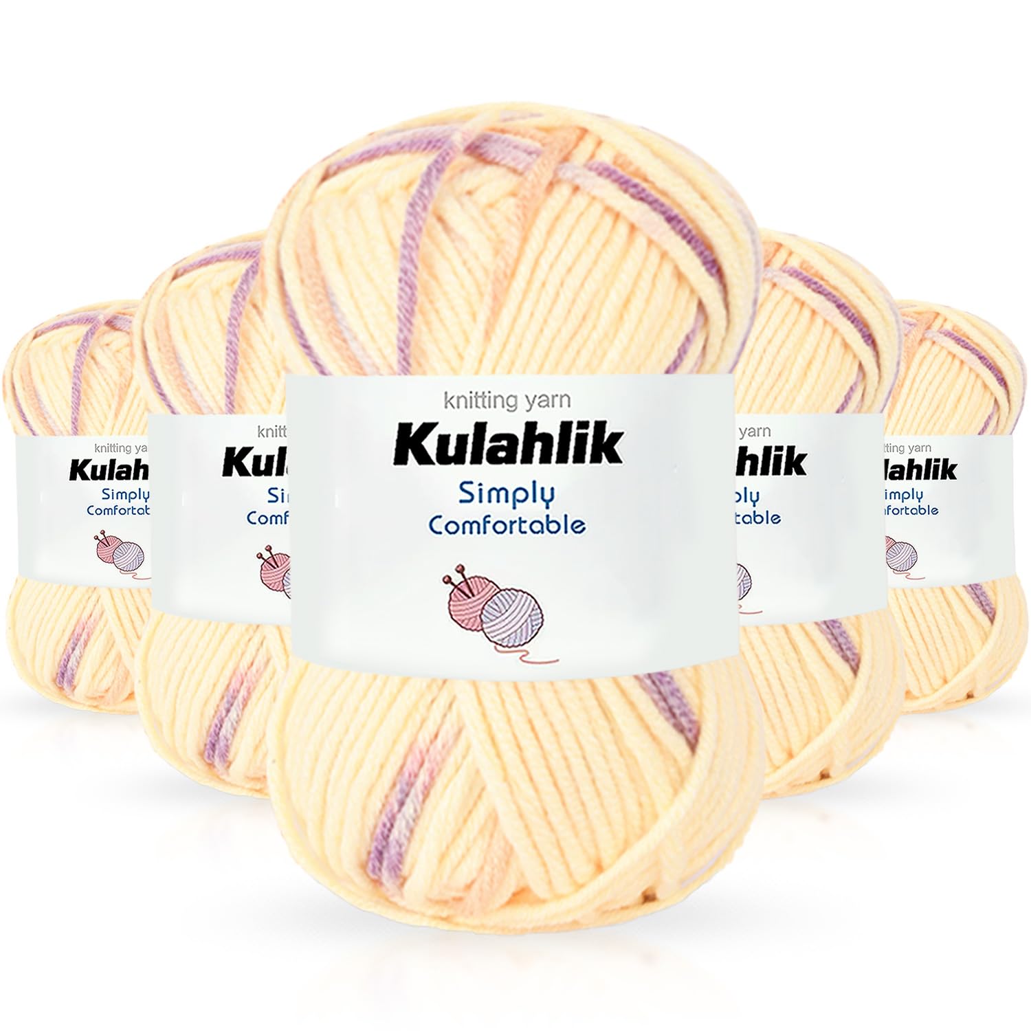 250g(5x50g) Acrylic Yarn for Crochet/Knitting, Colorful Gradient Yarn Thread, 5 Rolls Skeins, Perfect for Any Knitting Crochet and Crafts Mini Project — view 59