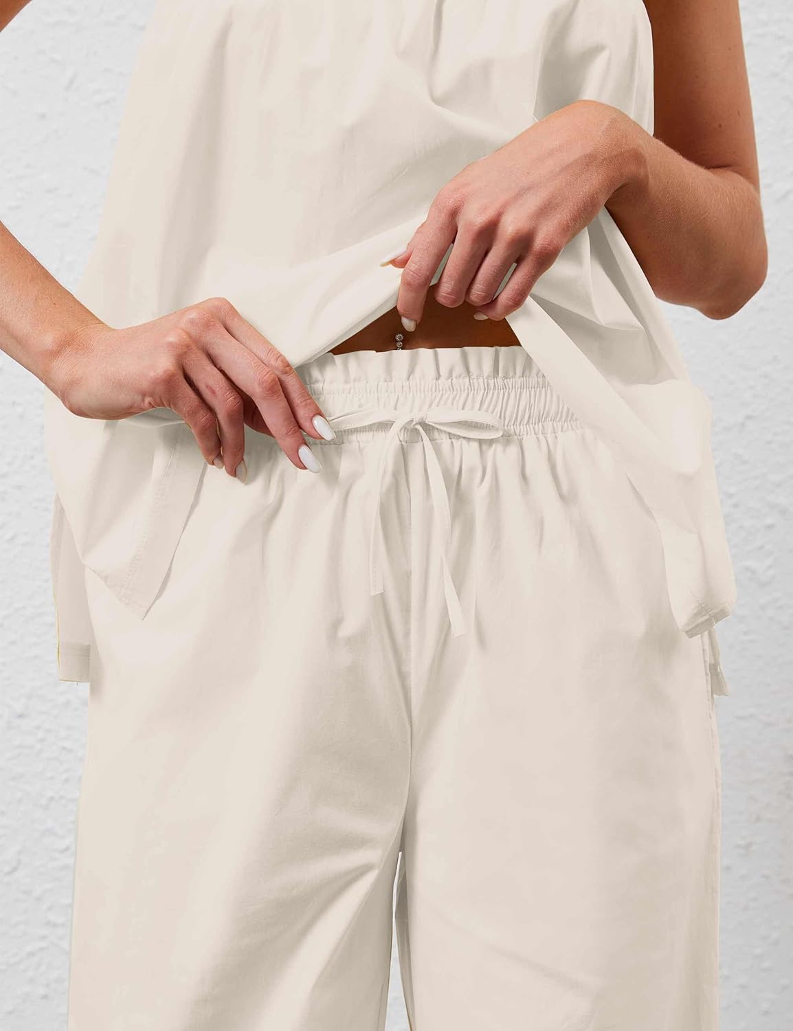 Women Summer Outfits 2 Piece Set Strapless Tube Top and Wide Leg Pants lounge Set Relaxed Off Shoulder Top Pants Set - Image 5