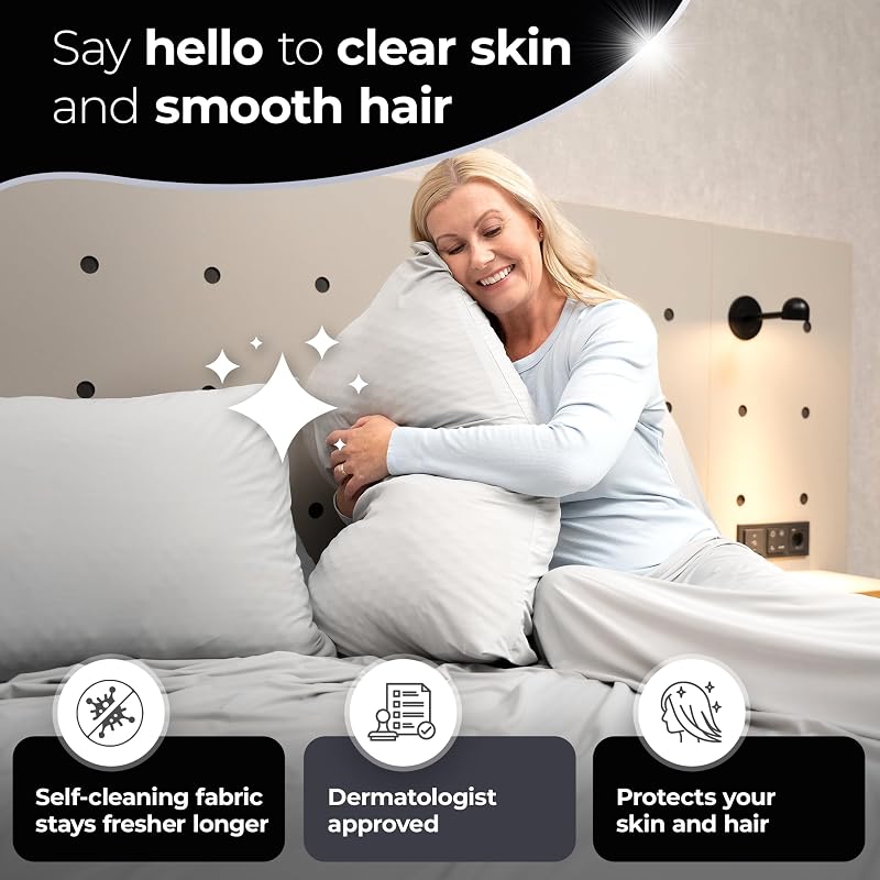 Silver Infused Bed Sheets Set - Award-Winning Self-Cooling Fabric with Self-Cleaning Silvery Technology that Stays Fresh 3X Longer for Hygienic Sleep image 4