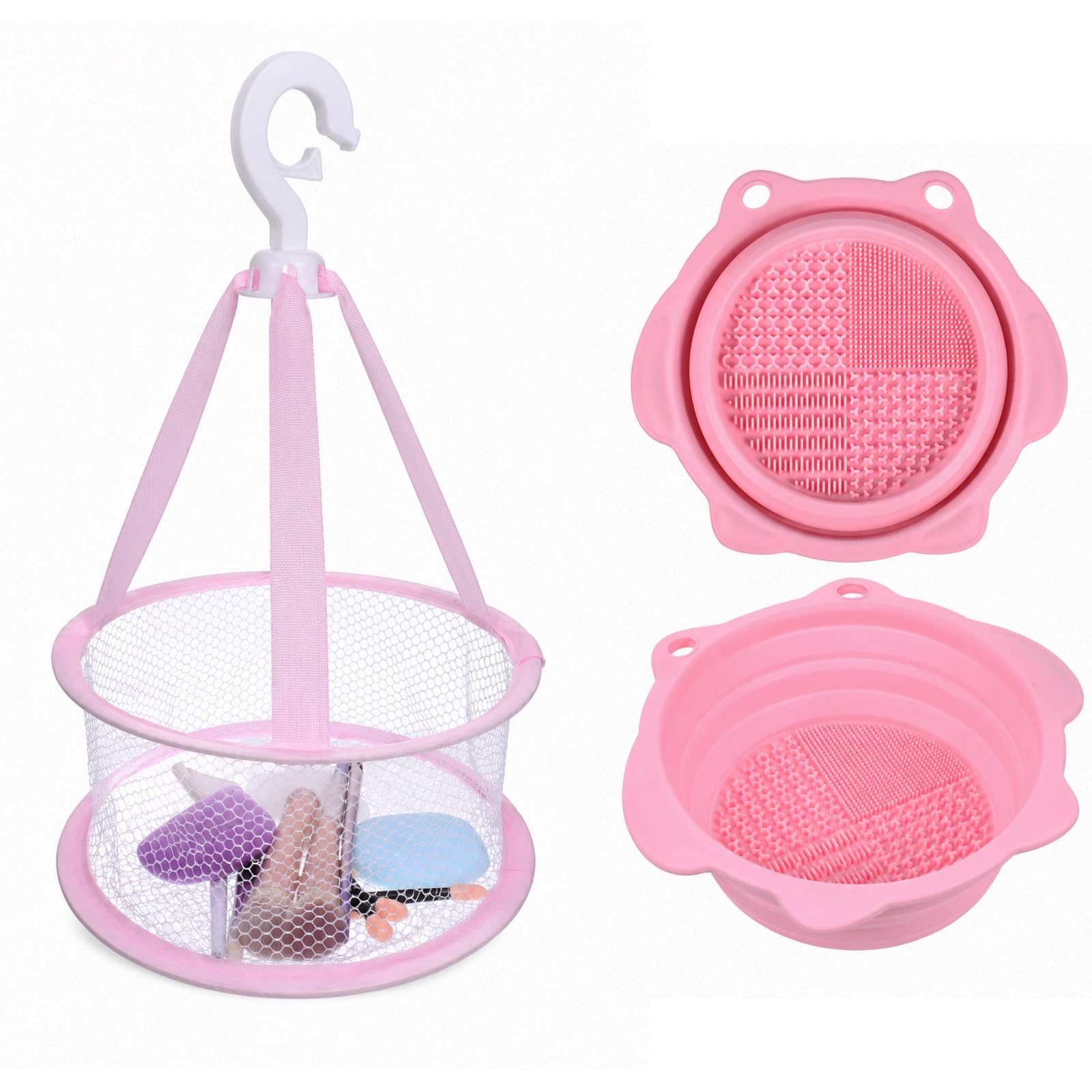 Gsbnjuy Makeup Brush Cleaner Bowl Foldable Brush Cleaner Mat Washing Tool