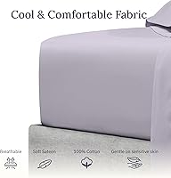 Vista 64 de California Design Den - Sábana ajustada de algodón, suave, 400 hilos, 100 % algodón, elástico que no se zafa, bolsillos profundos, refrescante