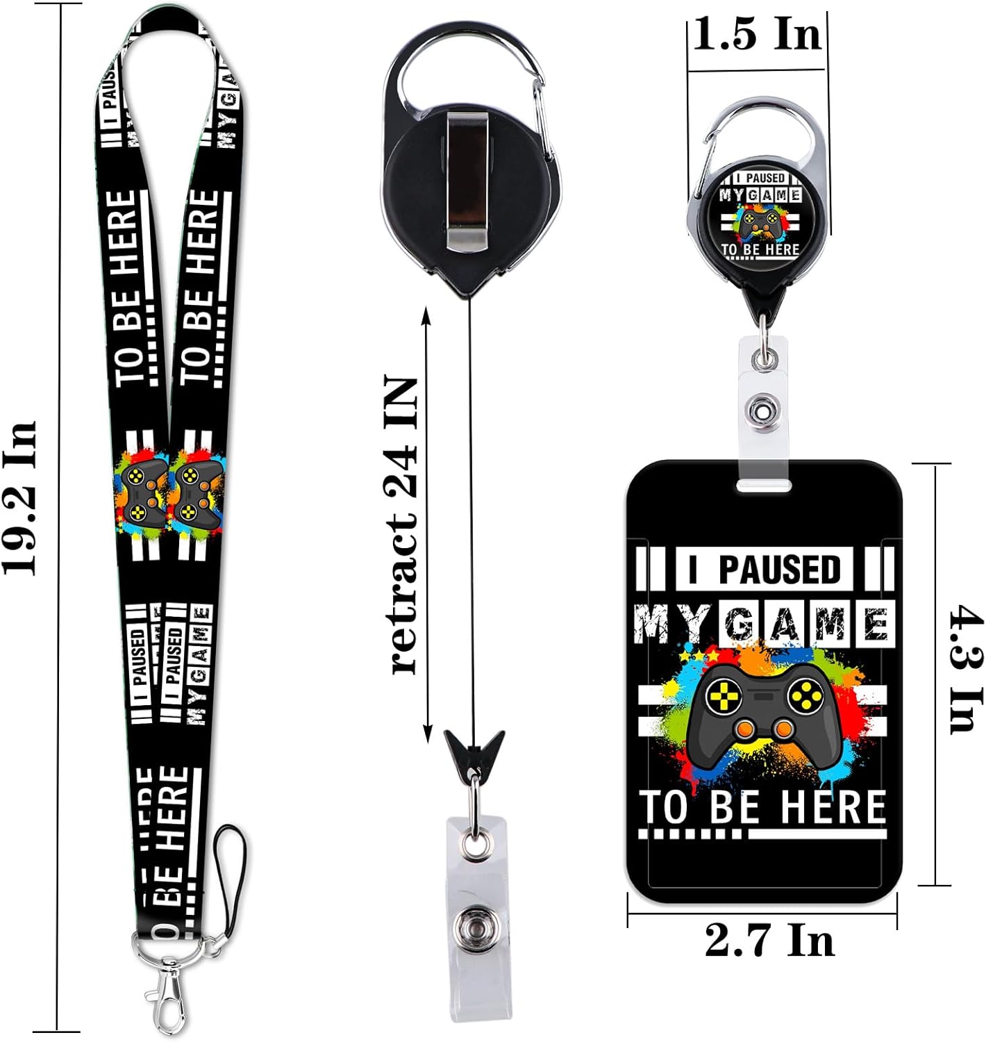 Cute Clover Lanyard Badge Holder with Rainbow Retractable ID Badge Reel Clip for Daily Cruise Card Lanyard Preppy School Kids Teacher Nurse - Image 6