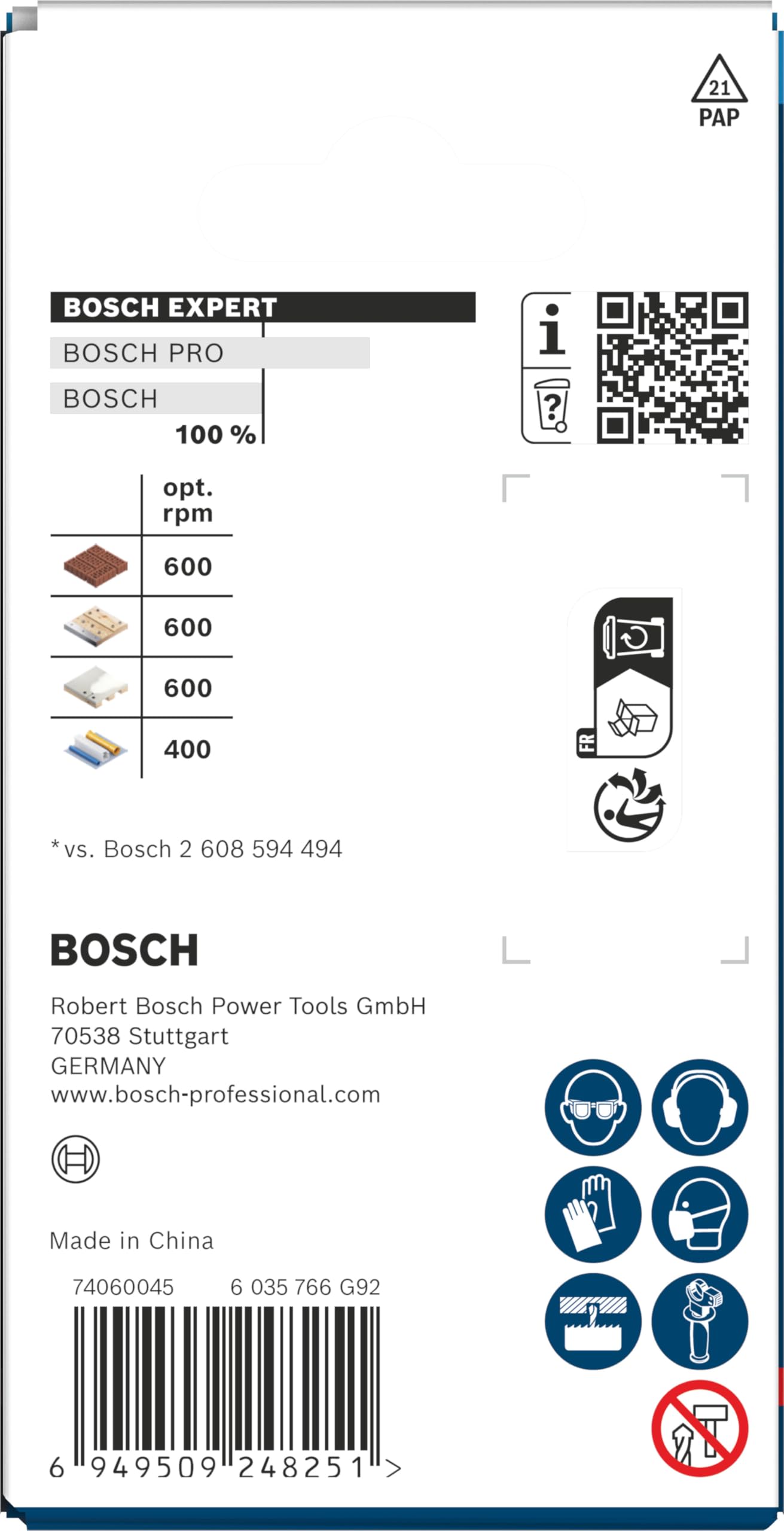 Bosch 1x Sierra de corona EXPERT Construction Material PC Plus