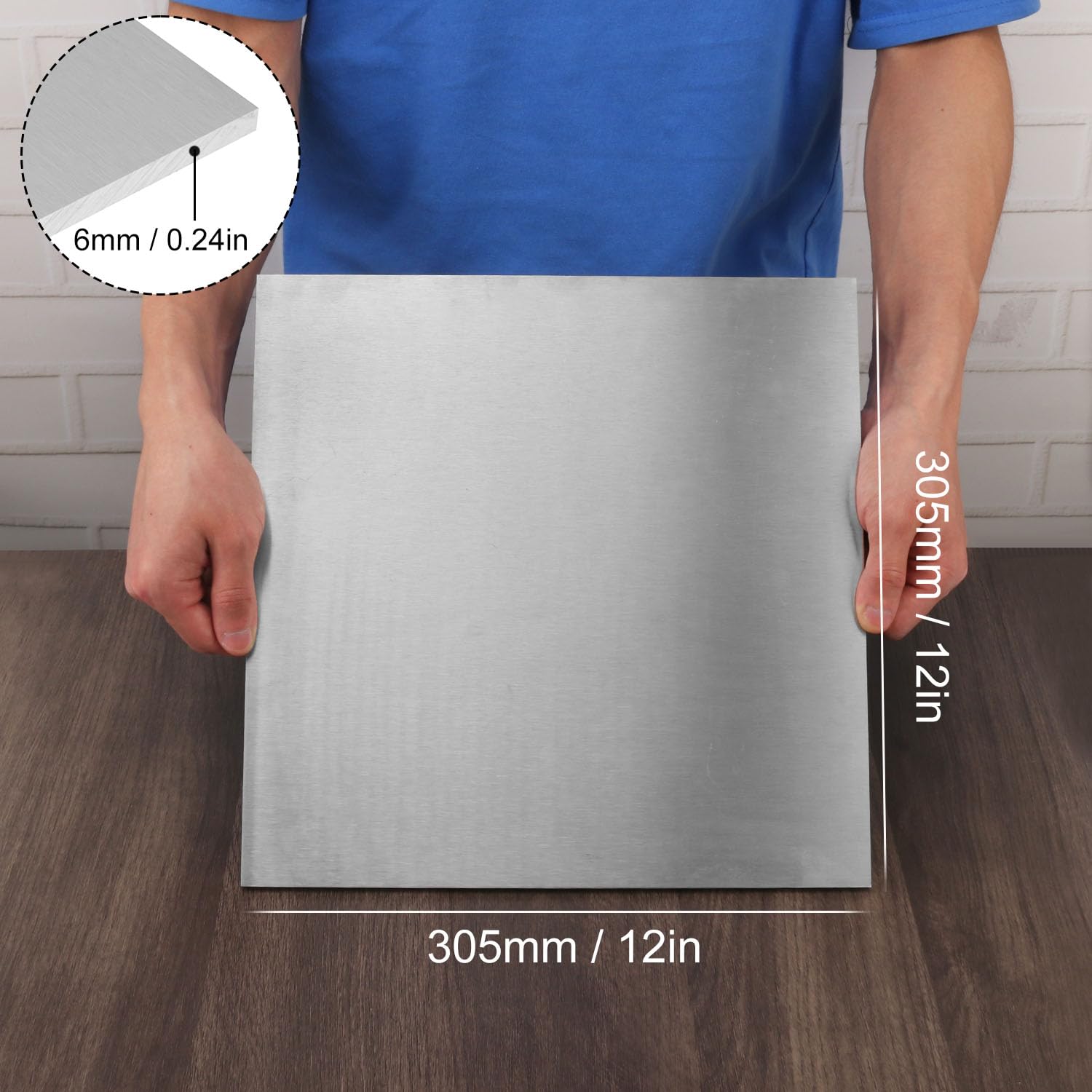 2 Pack 12"x12" Aluminum Sheet, 6061 Aluminum Sheet Plate, 1/4 Inch Thickness, Flat Plain Aluminum Plate with Protective Film, Aluminums Sheet Metal for Industrial, Workshop and DIY Project Use
