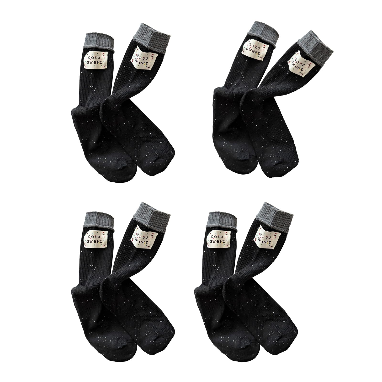 Calcetines de algodón mujer longitud media casual otoño sencillos 7