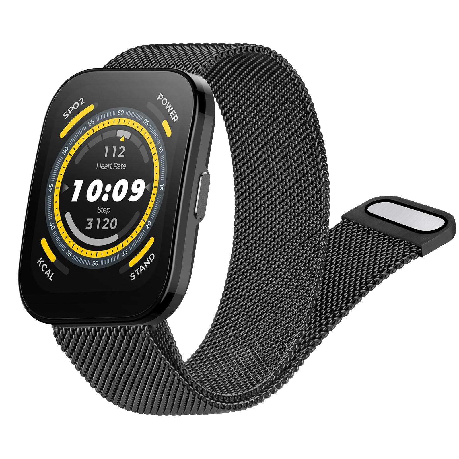 Meliya Band for Amazfit Bip 5 Band Women Men Women Men, 22mm Stainless Steel Metal Replacement Bands for Amazfit Bip 5 Smart Watch