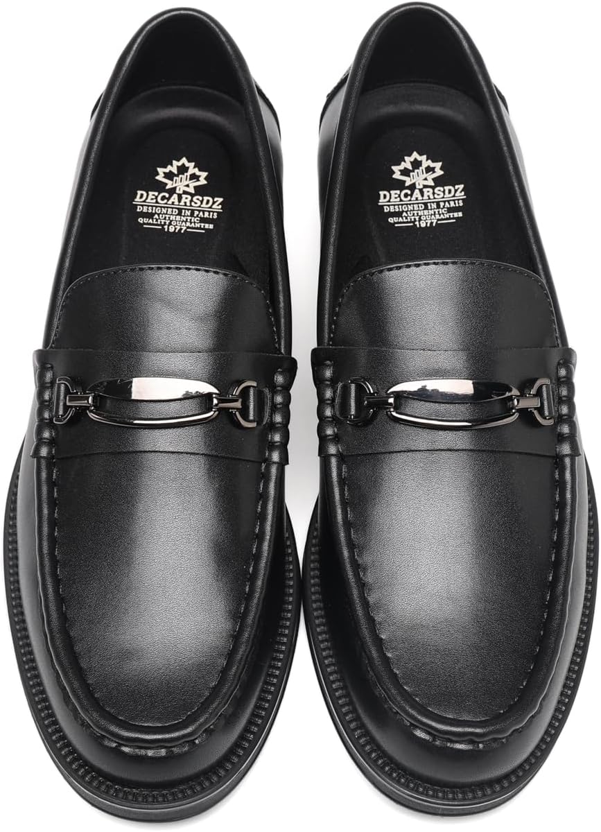 DECARSDZ Men's Slip On Dress Shoes Driving Shoe Black Penny Loafers for Men - Image 6