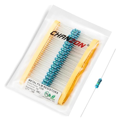 Vista 51 de Chanzon 100pcs 1/2W (0.5W) 100 Ohmios Resistencia fija de película metálica Ohmios 0.01 ±1% Tolerancia 100R MF Resistencias de orificio pasante