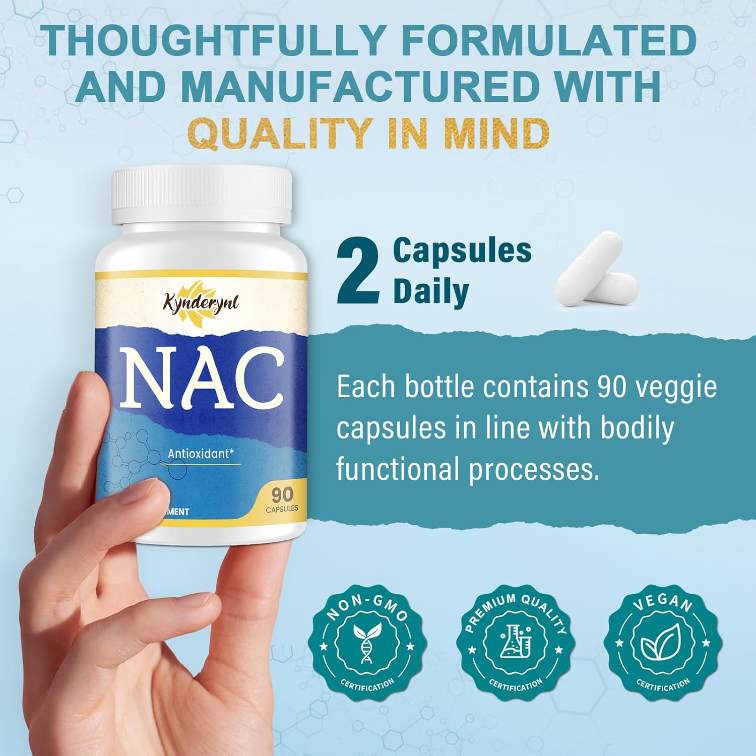 NAC Supplement N-Acetyl Cysteine | High Dose NAC 1000mg for Liver Focused | N-Acetyl-L-Cysteine with Milk Thistle & Glutathione | NAC Capsules 180-Count Vegan