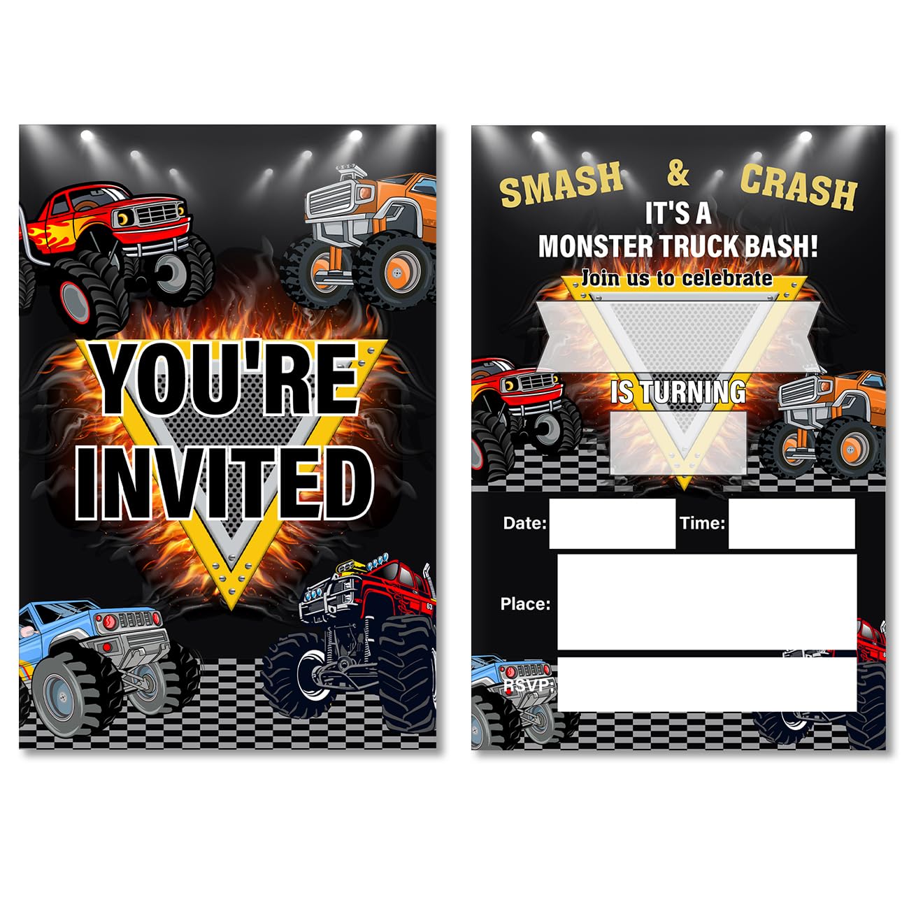 Soiceu Truck Teen Boy Birthday Invitations with Envelopes Set of 20 Truck Boys Birthday Party Invites Fill in Blank