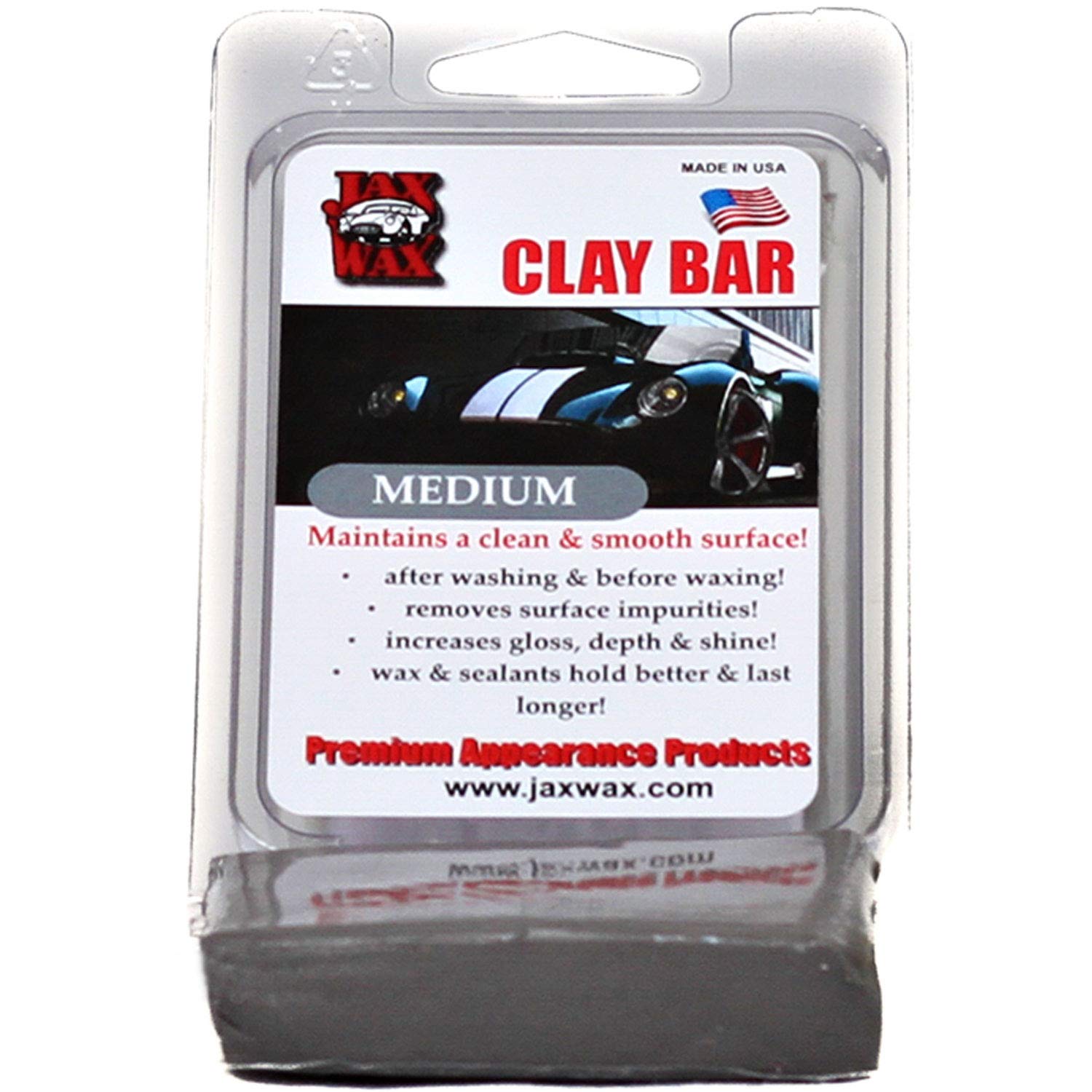 Jax Wax Professional Grade Clay Bar Gray Medium 100 Grams