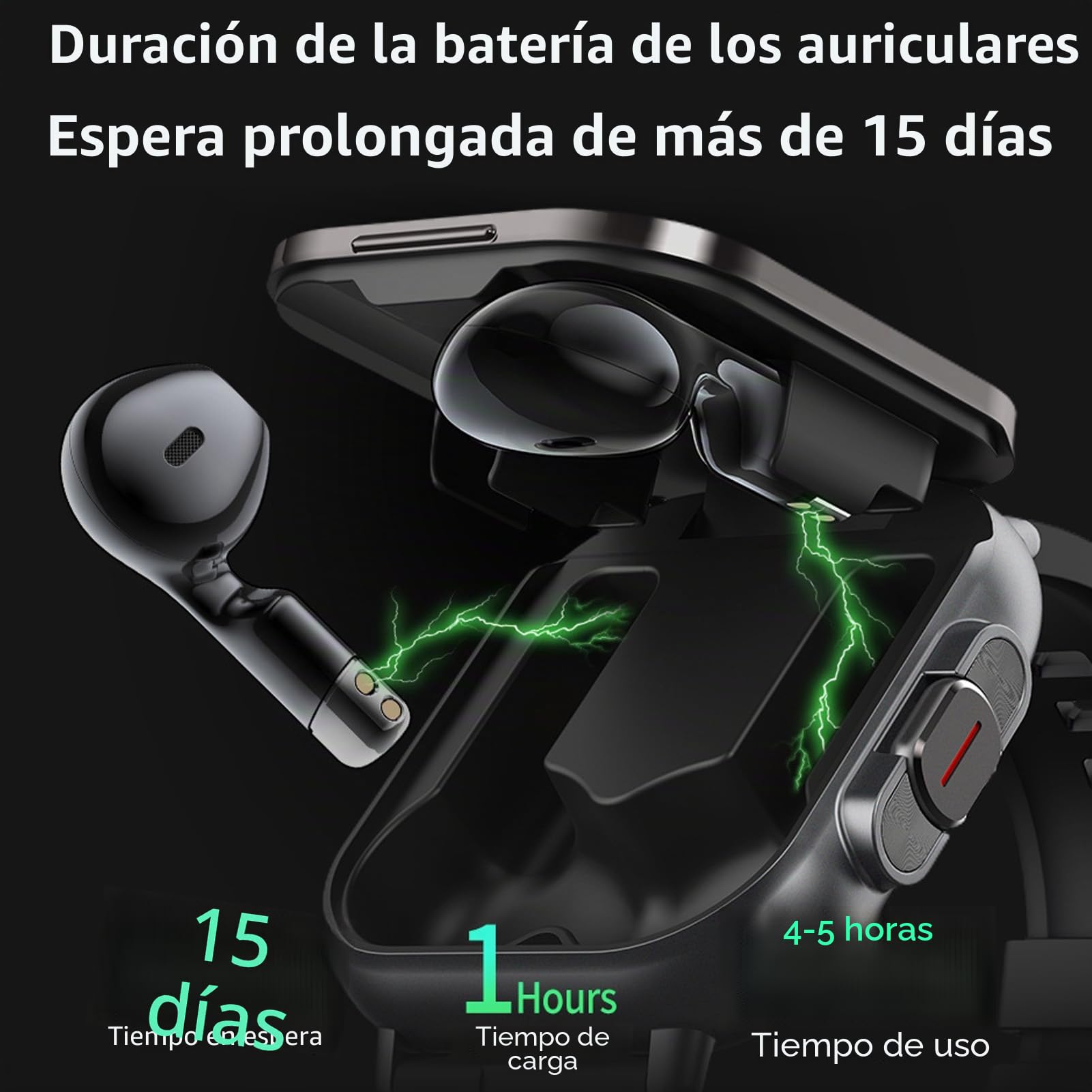 YUEHISY Reloj Inteligente con Auriculares, Reloj Inteligente HD de 2,01 Pulgadas, Rastreador de Salud y Fitness para Hombres y Mujeres (Responder/Hacer Llamadas), Reloj Deportivo para