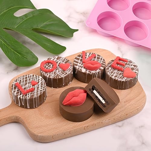 Miniatura 2 de Actvty Moldes Redondos para Galletas de Chocolate, 3 Piezas Moldes de Silicona Cilíndricos de Chocolate de 12 Cavidades para Oreo Cubierto,