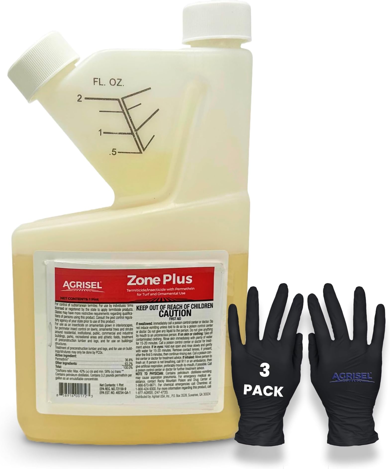 Agrisel Zone Plus Insect & Pest Control, Broad Spectrum, for Indoor & Outdoor, Effective Against 100 Pests, Eco-Friendly, 3-Pack of Disposable is Included with Purchase, 16 Ounce