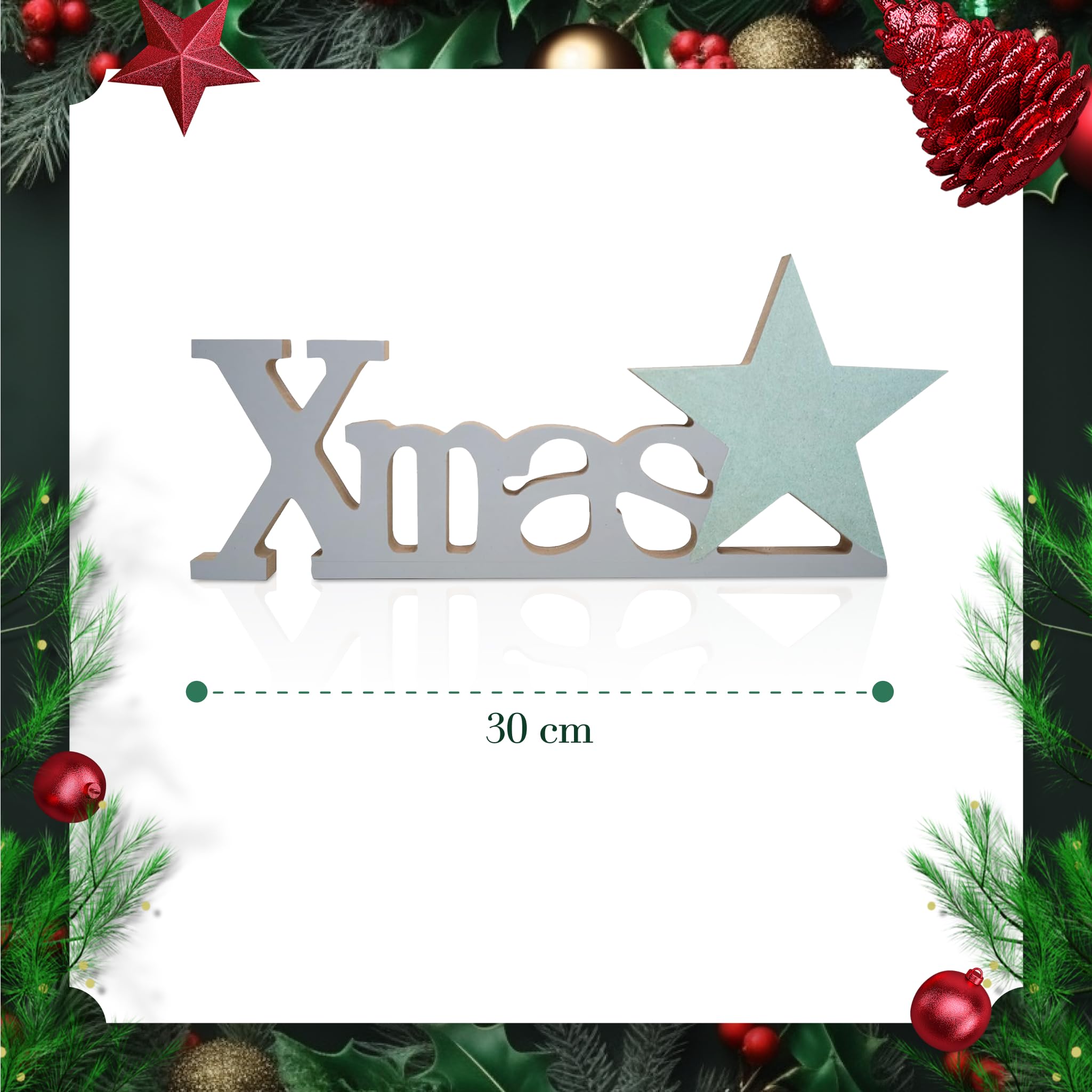 HEITMANN DECO Wooden Christmas Cutout Natural Approx. 30 cm, ca. 30 x 2 x 13 cm - Image 4