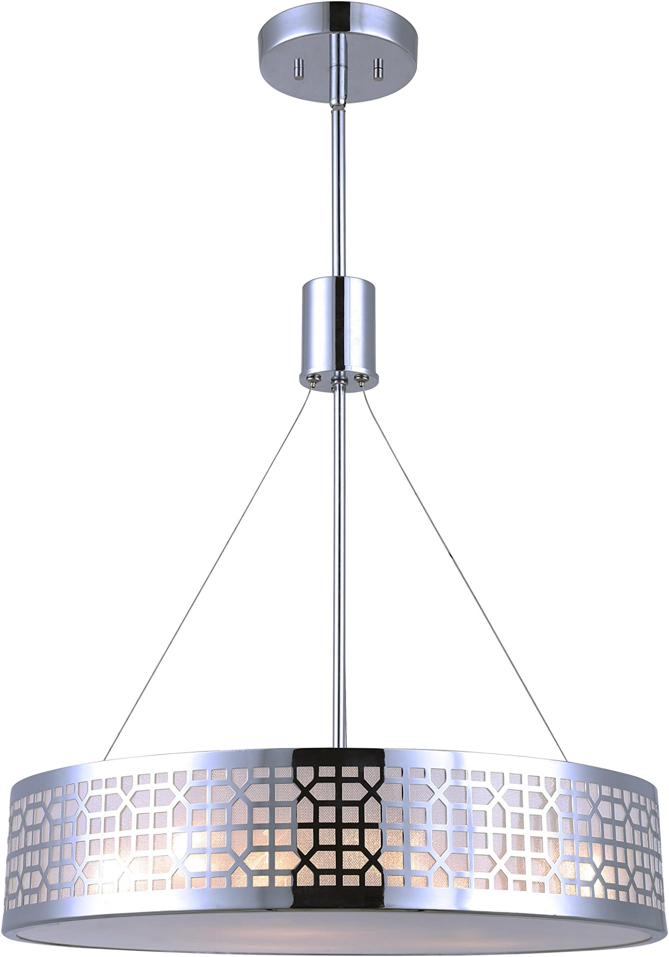 CANARM ICH304B03CH19 Dixon 3-Light Pendant with Acrylic Shade, Chrome