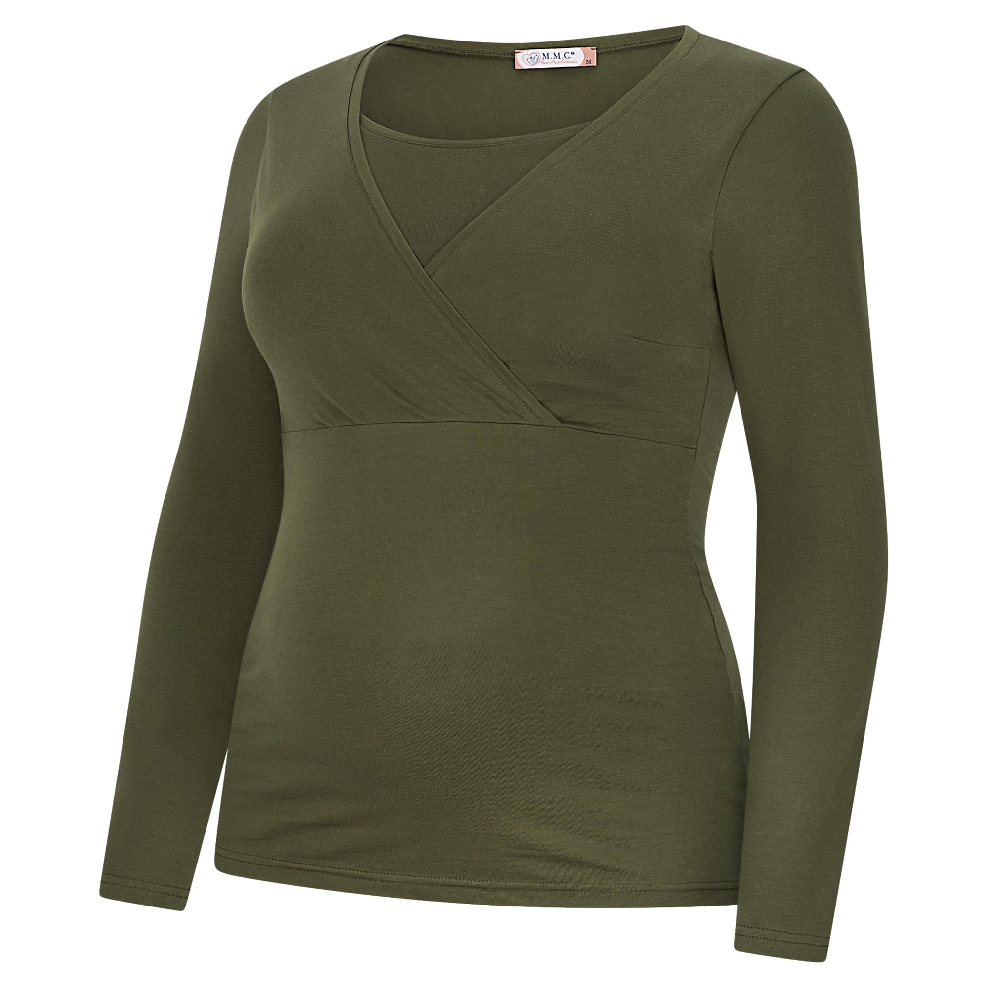 M.M.C. Lot de 3 t-shirts d'allaitement, couleur unie, pour maternité, maternité, maternité, maternité, manches longues