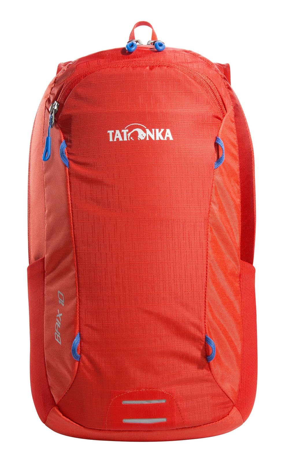 Tatonka Fahrradrucksack Baix 10L - Kleiner, leichter Outdoor-Rucksack mit Helmhalterung und 10 Liter Volumen - Herren und Damen (red orange)