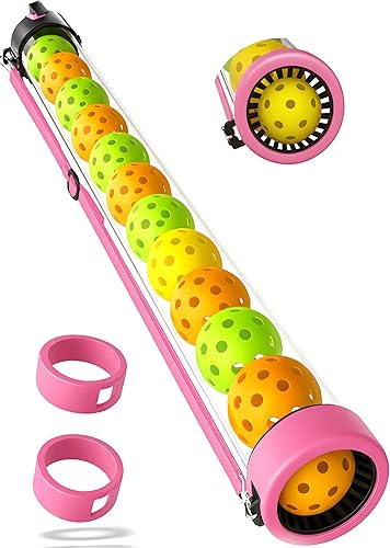 Pickleball Tube Ball Pickup  Retriever tiene capacidad para 14 bolas, selector de tubos de policarbonato superior con cubierta protectora de