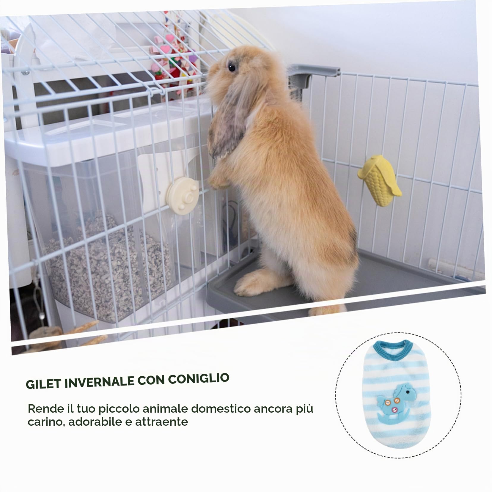 Abaodam Vestito Invernale per Conigli e Porcellini Dindia Gilet Decorativo e Traspirante Vestibilità Confortevole e Adatto Conigli Nani e Animali