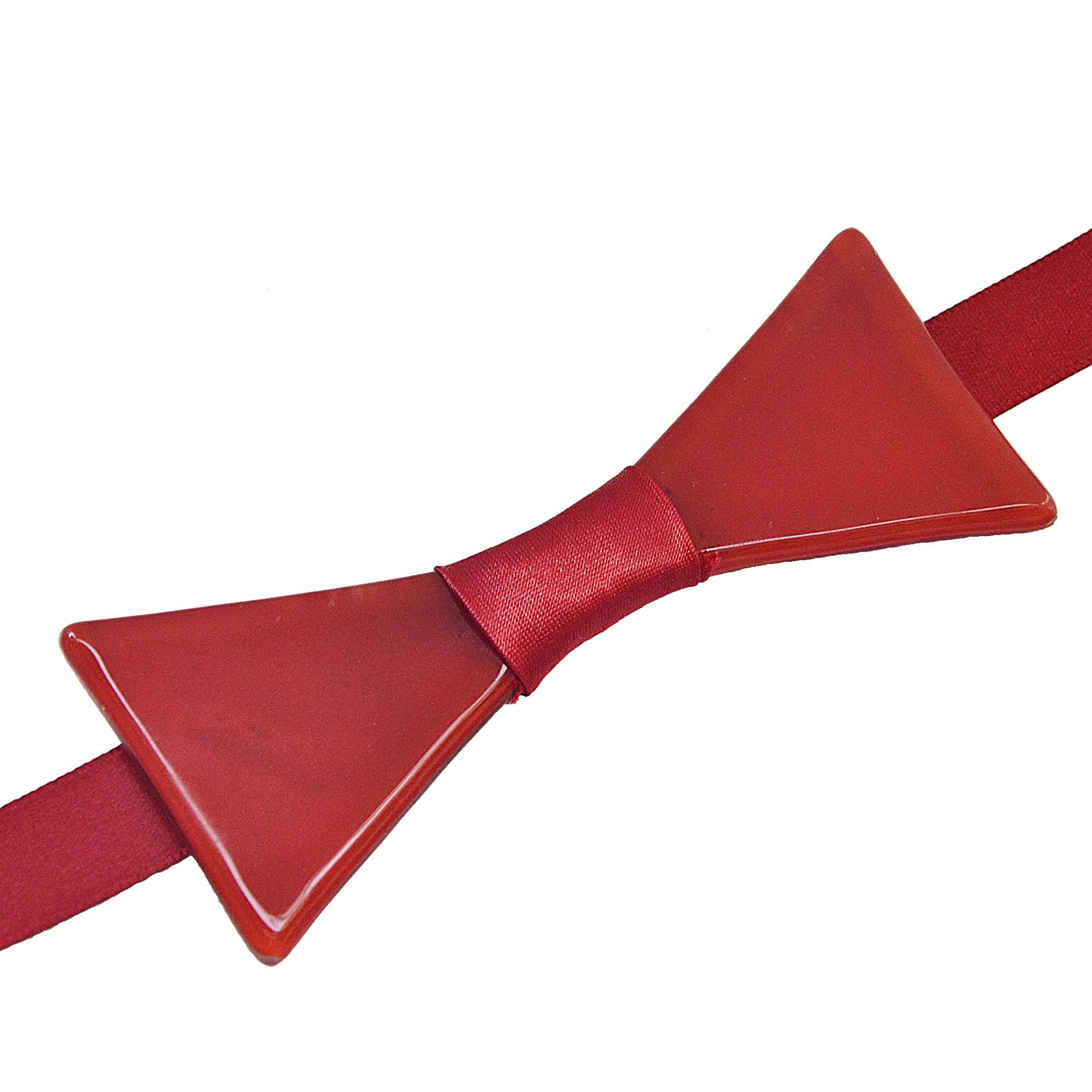 Papillon rosso • Vetro ceco • Nastro di raso • Papillon fatto a mano