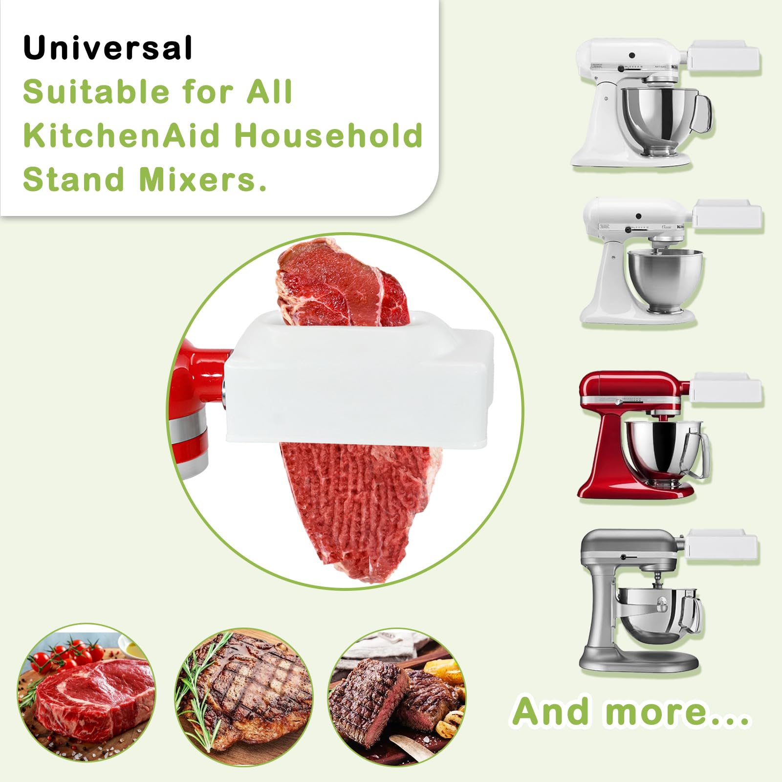 Elektrischer Fleischklopfer Aufsatz für alle KitchenAid Standmixer, KitchenAid Zubehör, Fleischklopfer mit Edelstahl-Zahnrädern, Werkzeug