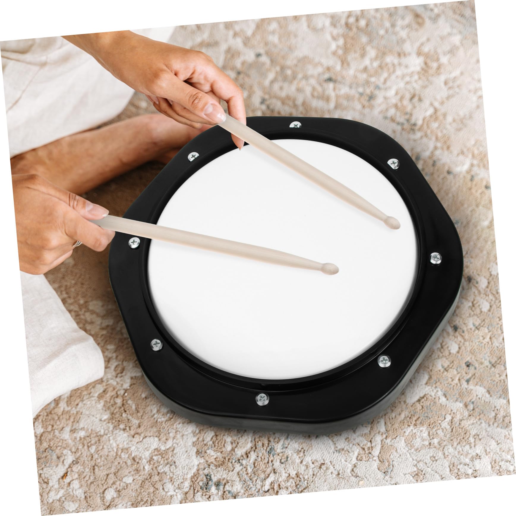 Alipis Almohadilla de Práctica para Batería de Goma Duradera con Soporte y Bolsa de Almacenamiento Pad Silencioso para Entrenamiento Casa y Regalo para Bateristas