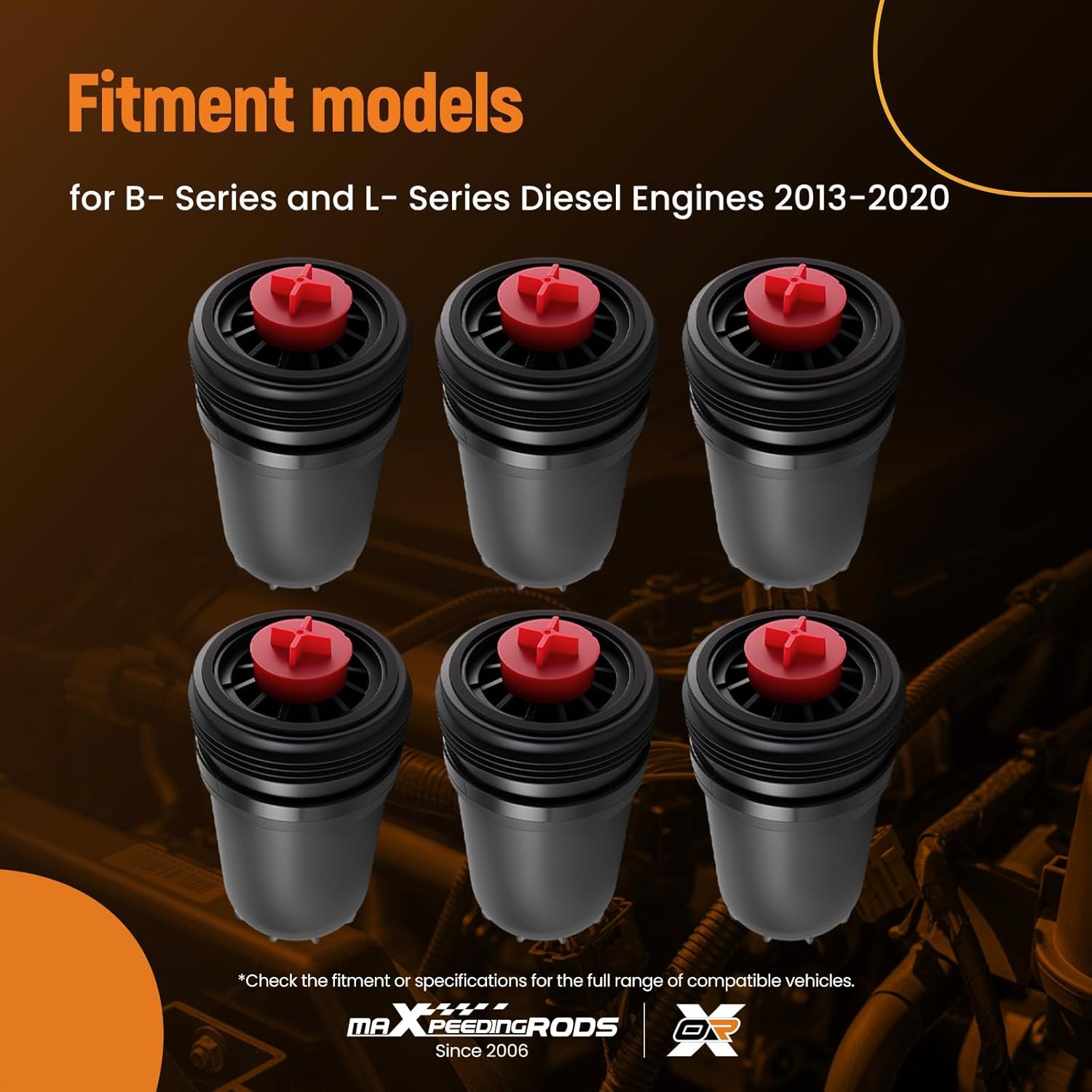 maXpeedingrods 6PCS Fuel Filter FF63009 FF63004 for B-Series and L-Series Diesel Engines 2013-2020, Compatible with FF63054NN FF63008 Water Separator