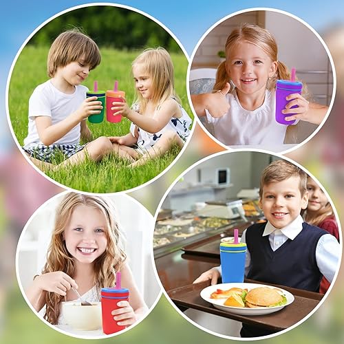 Miniatura 10 de XANGNIER Pajitas de repuesto y válvula de mordida compatible con Zak Designs Kelso botella de agua de 15 onzas, 4 popotes de silicona con cepillo de