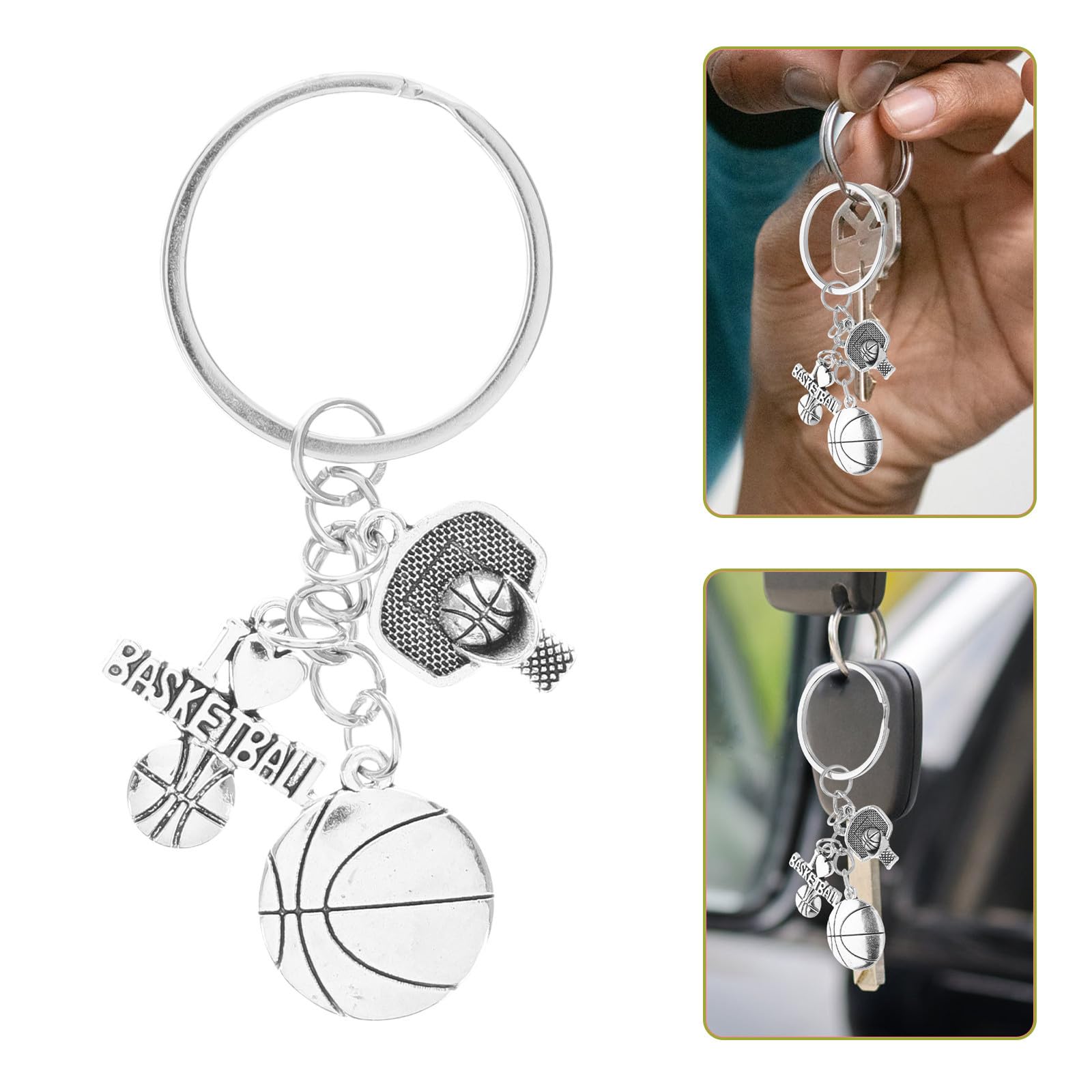 Alasum 1pezzi Portachiavi in Lega con Pendente Giocatore di Basket Portachiavi Sportivo Resistente in Metallo Accessorio Creativo per Zaino e Bomboniere Tema Basket Idea Regalo
