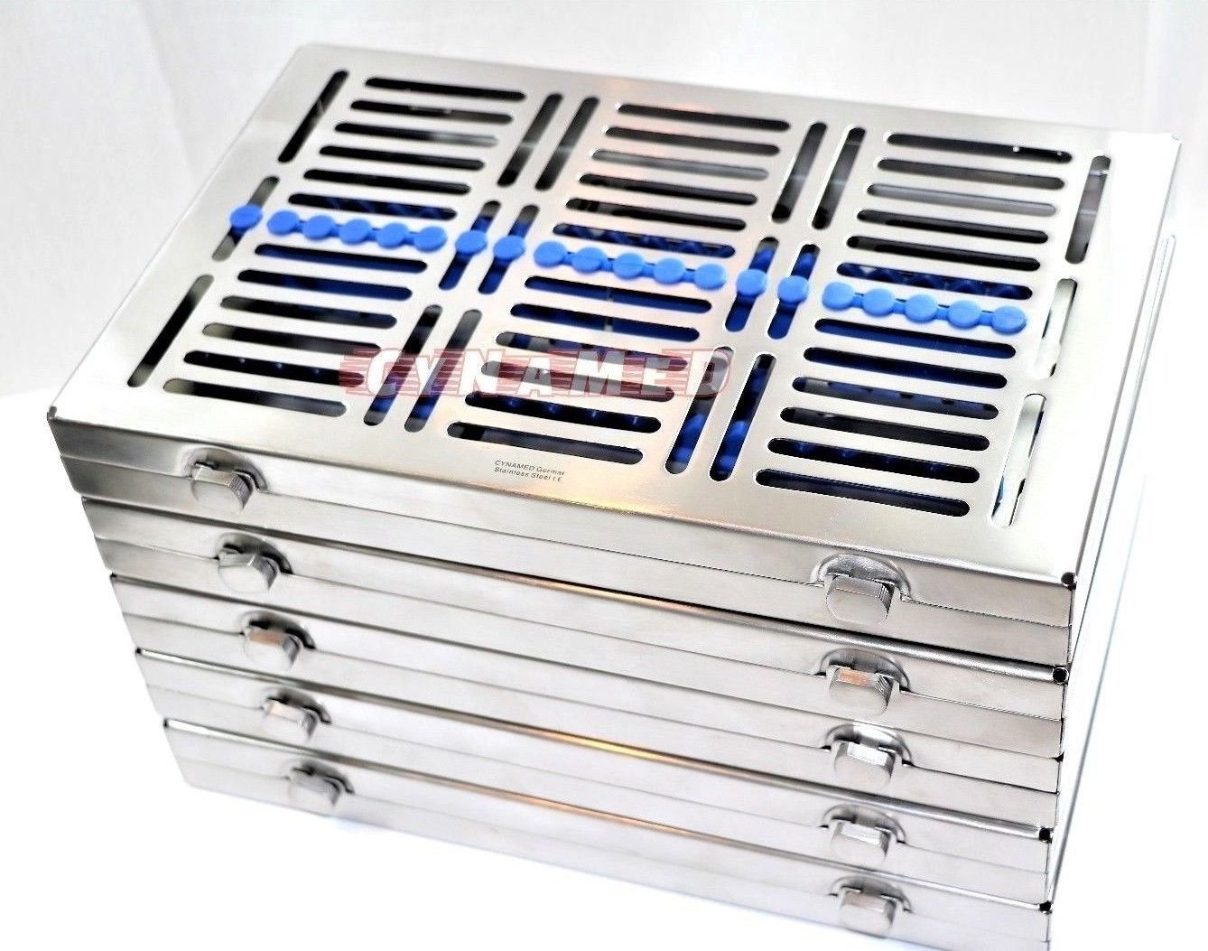 5 German Dental Autoclave Sterilization Cassette Tray Instrument 11.25X7.25X1.25