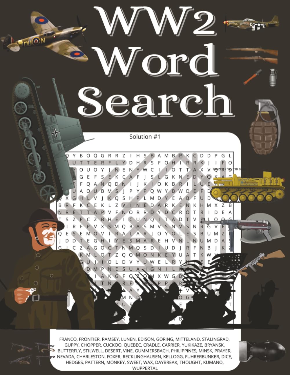ww2 word search: Large print word searches with easy to read letters, 2500+ words, world war two, word find | 8.5x11 inches, 132 pages | 50+ Puzzles ... gift for vacations, holidays and free times