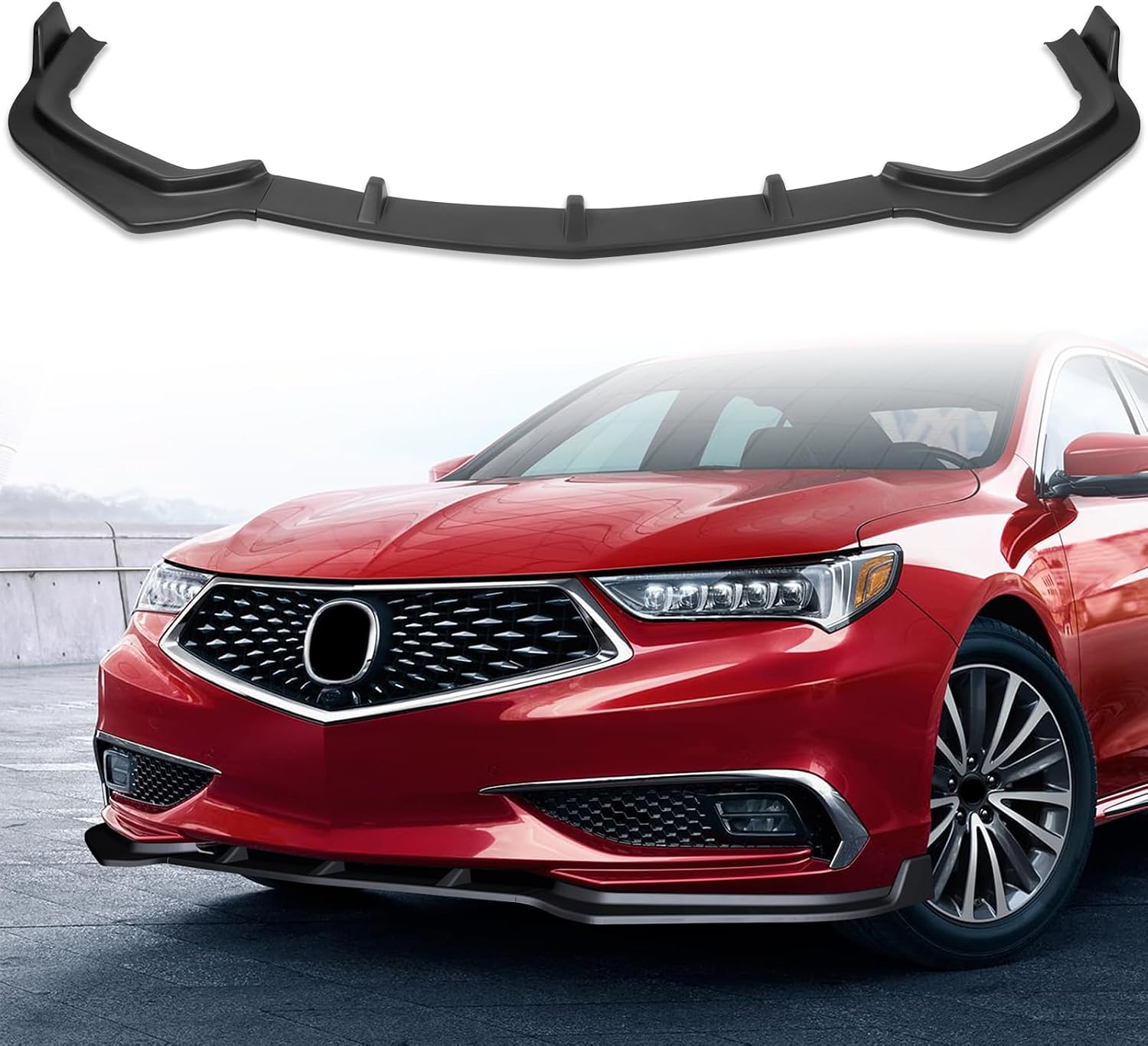 Front Bumper Lip Compatible with 2018-2020 for Acura TLX Sedan Advance/Base/SH-AWD 2019 for Acura TLX Edicion Limitada Sedan Glossy Black Front Lip(Do Not Fit for A-Spec Model)