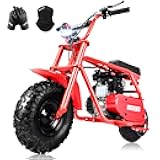 HOVER HEART Mini Bike, Hoverheart Gas Powered Mini Bike, Dirt Bikes, Minibike, 99cc-4 Stroke Gas Bikes with Led Light, Min Dirtbike, Max Load 200 Lbs, Go Cart, Max Speed 28 Mph